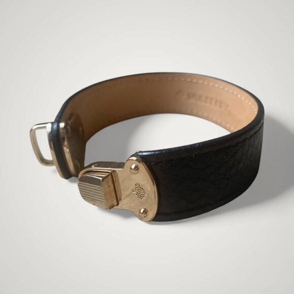 Mulberry leather Bracelet with a gold tone lock closure - Picture 6 of 6